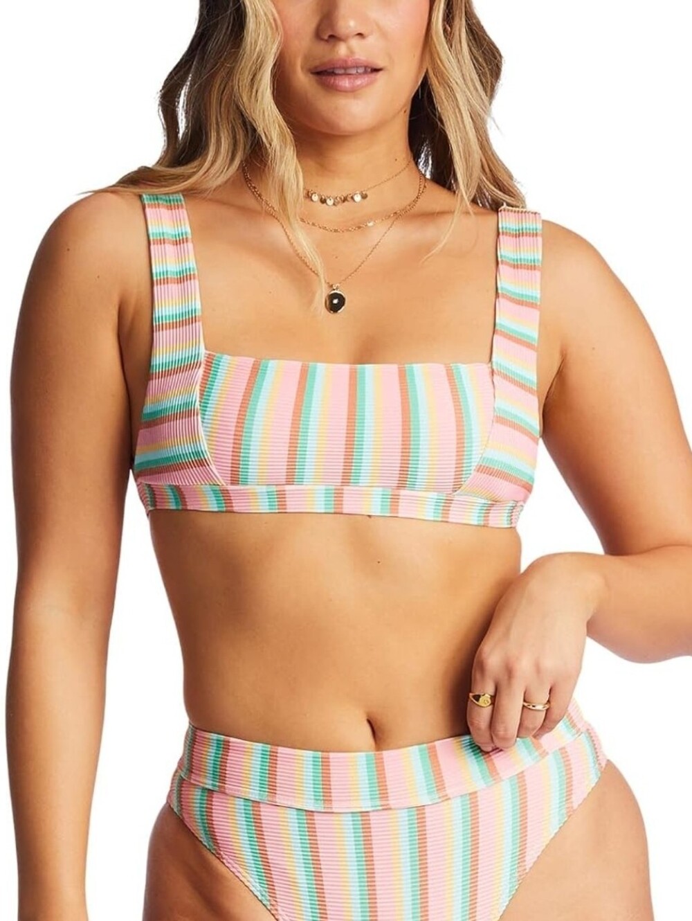 BILLABONG island glow tanlines tank bikini in multi